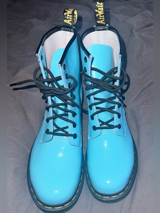 Dr. Martens Shoes - Dr. Martens Women's Bright Blue Lace-Up Combat Boots